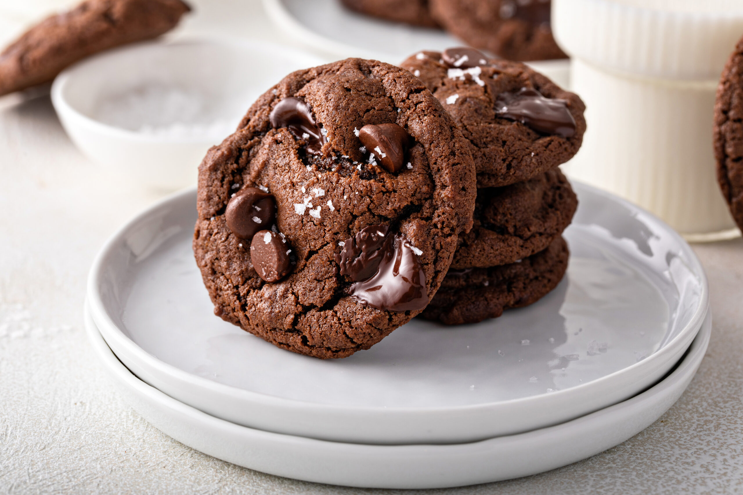 Salted Double Chocolate Chip Cookies