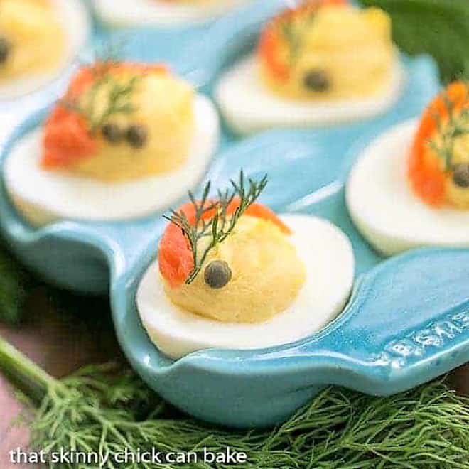 Smoked Salmon Deviled Eggs - How to Make Perfectly - That Skinny Chick Can Bake