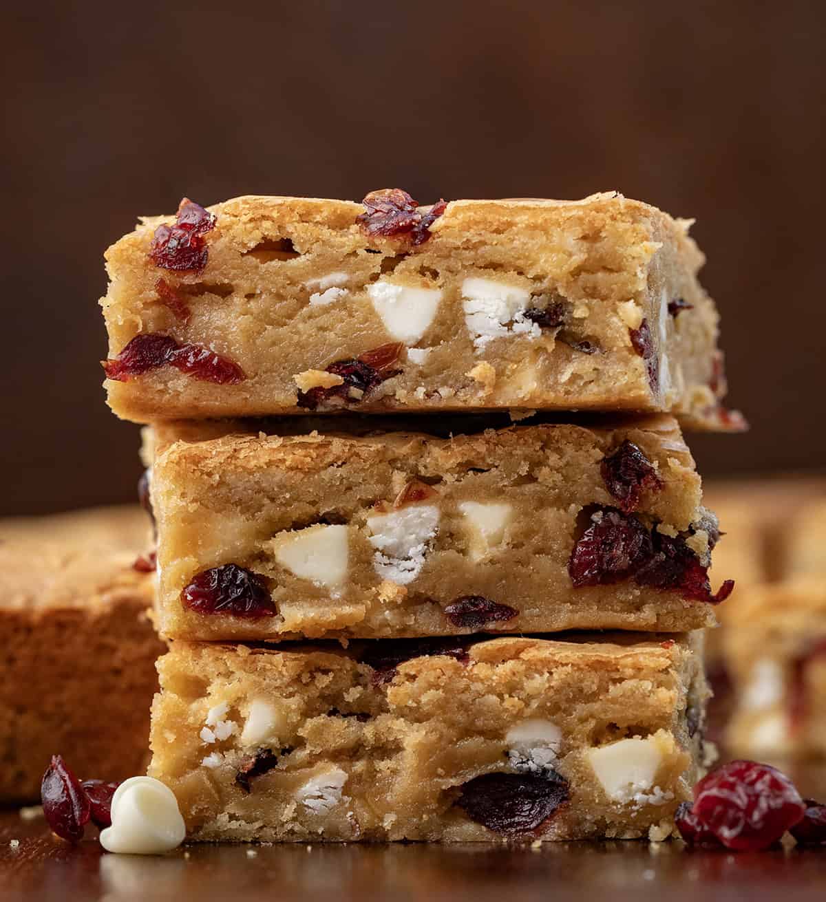 Cranberry White Chocolate Blondies