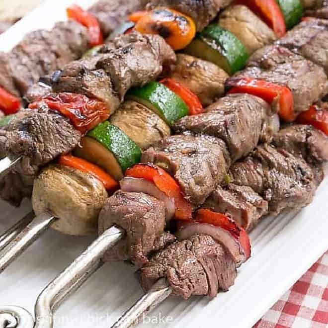 Teriyaki Beef Kabobs - A+ Grilling Recipe! - That Skinny Chick Can Bake