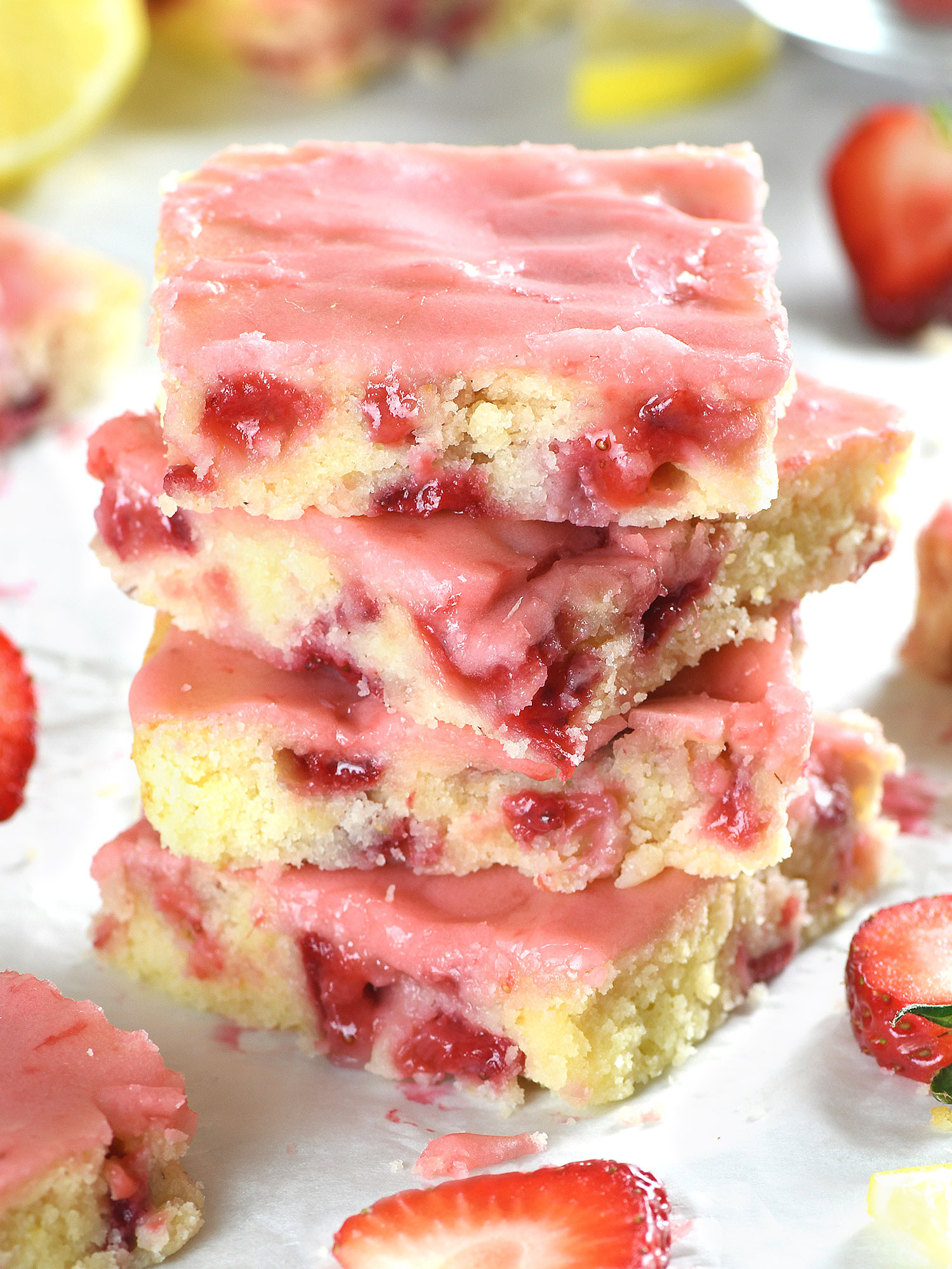 Strawberry Lemon Blondies