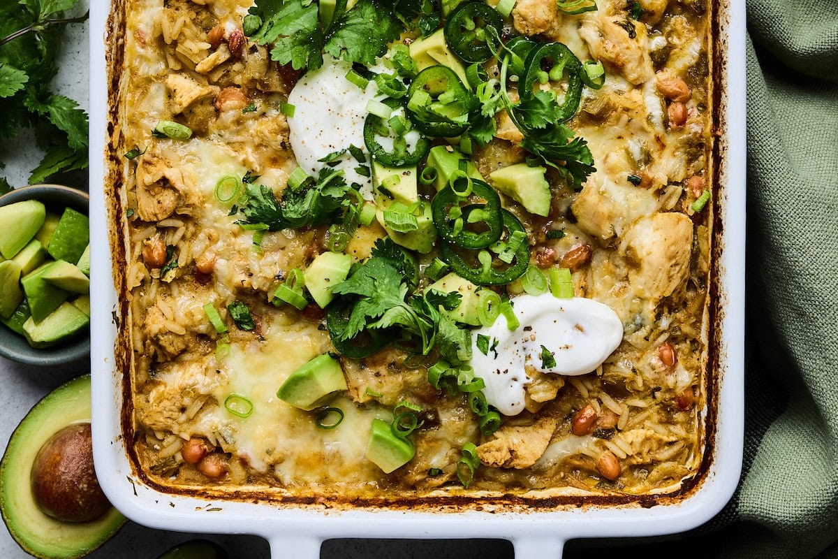 Salsa Verde Chicken and Rice (Easy Dump-and-Bake Dinner)