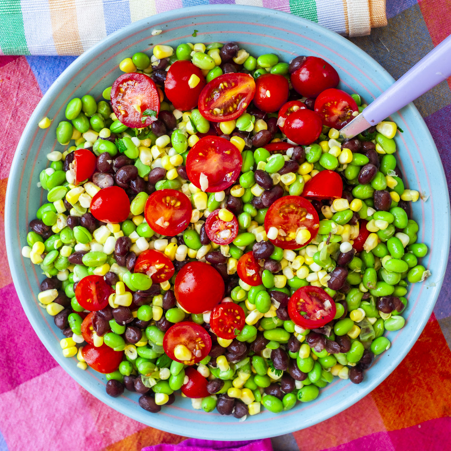 Fresh Edamame Salad with Lime Dressing