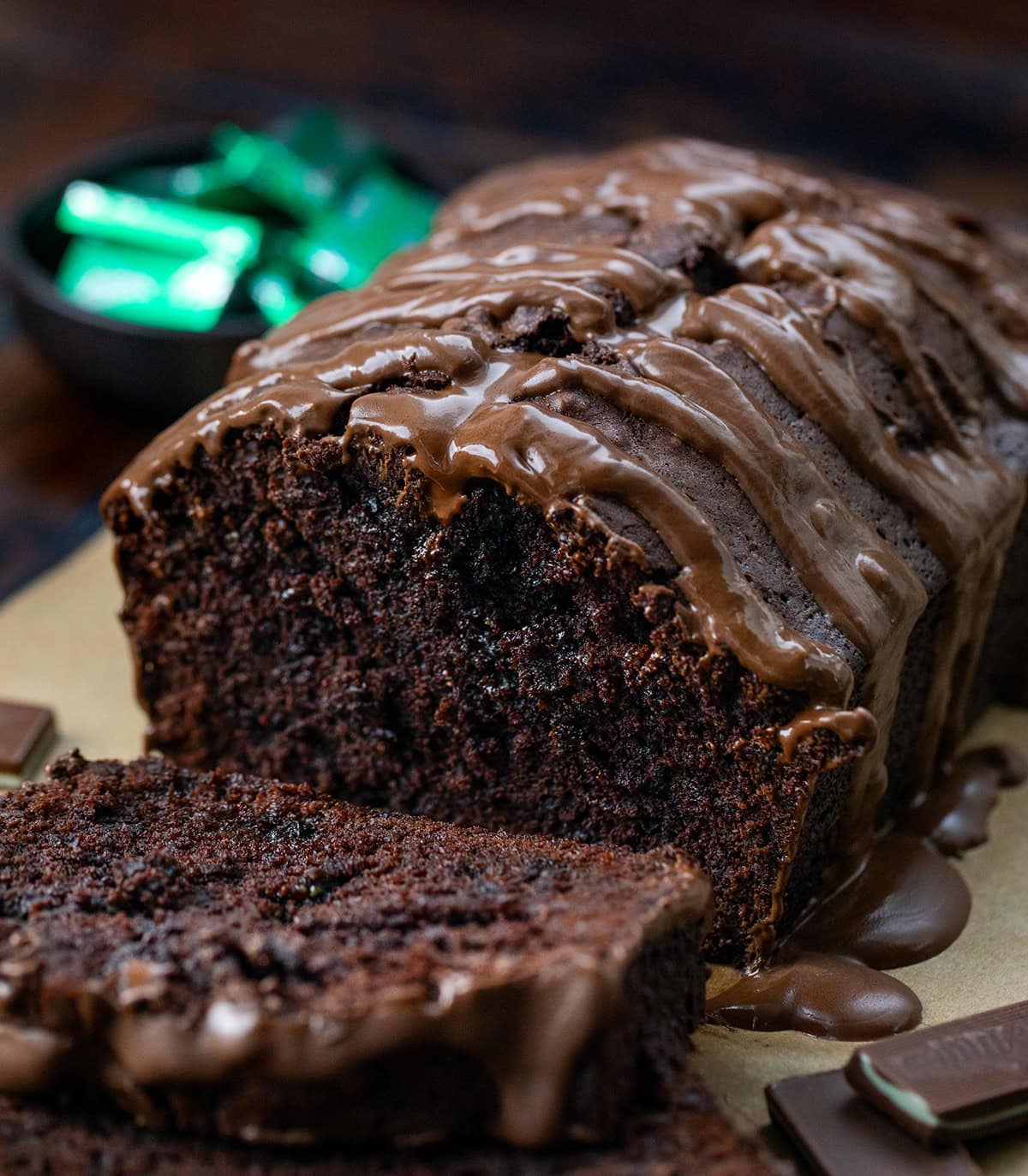 Peppermint Brownie Bread