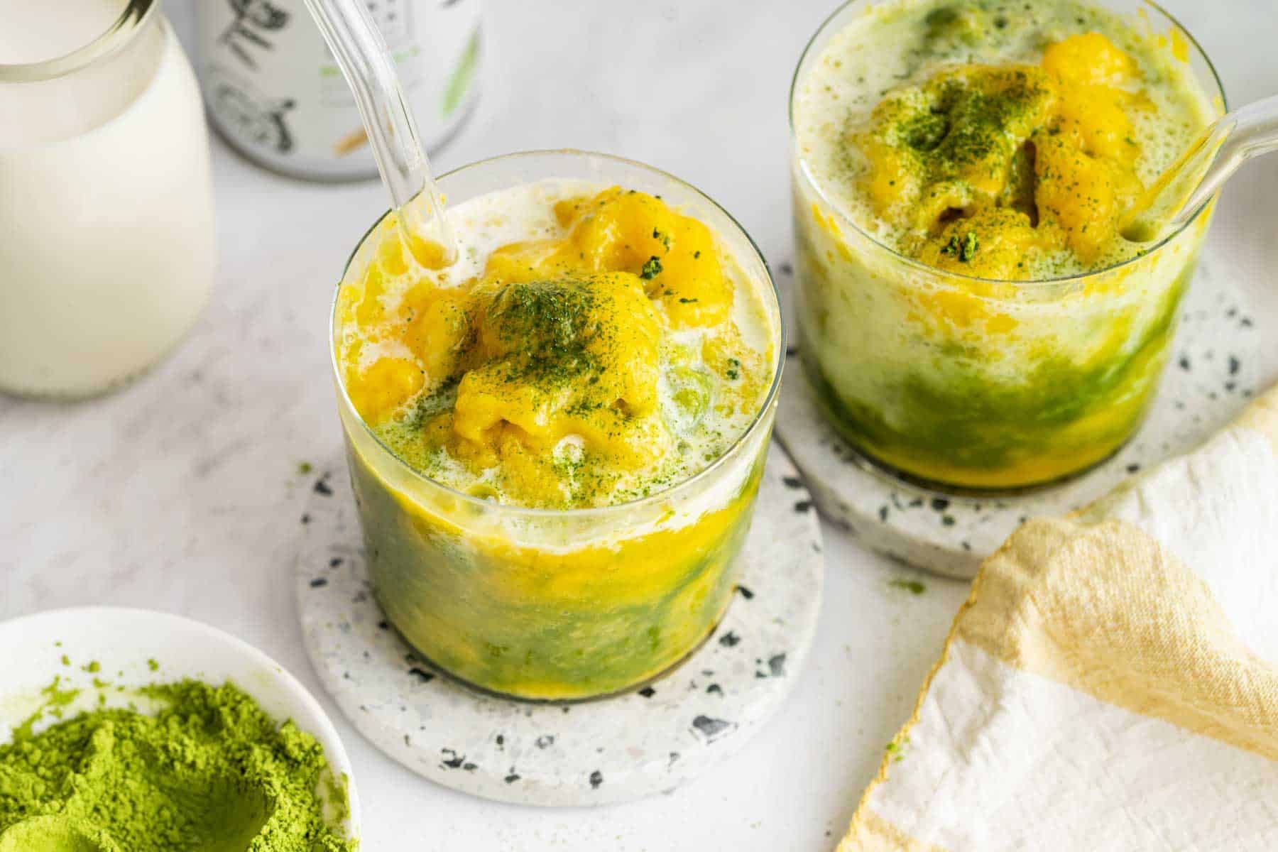 Mango Matcha Granita: Grate Your Frozen Mango!