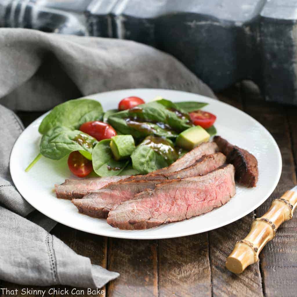 Red Wine, Soy, Balsamic Marinated Flank Steak