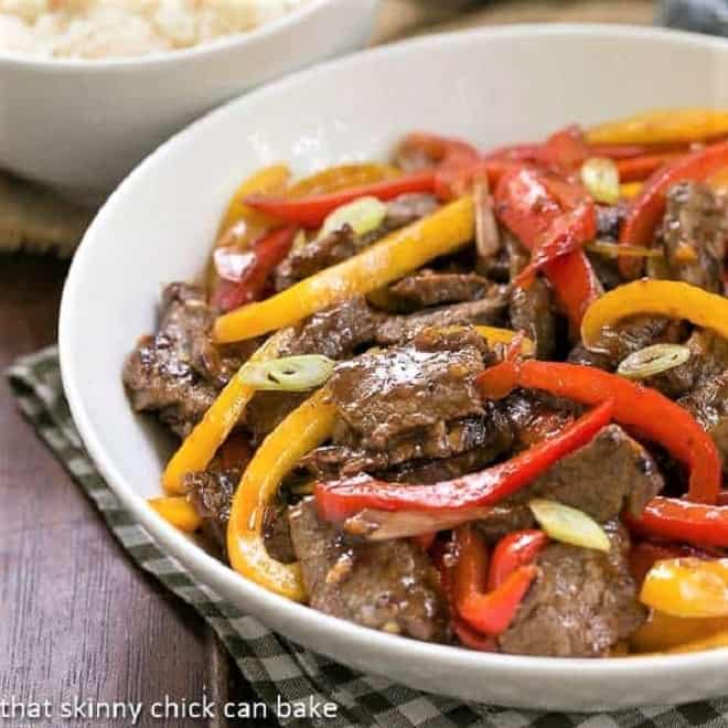 Asian Beef with Peppers - That Skinny Chick Can Bake