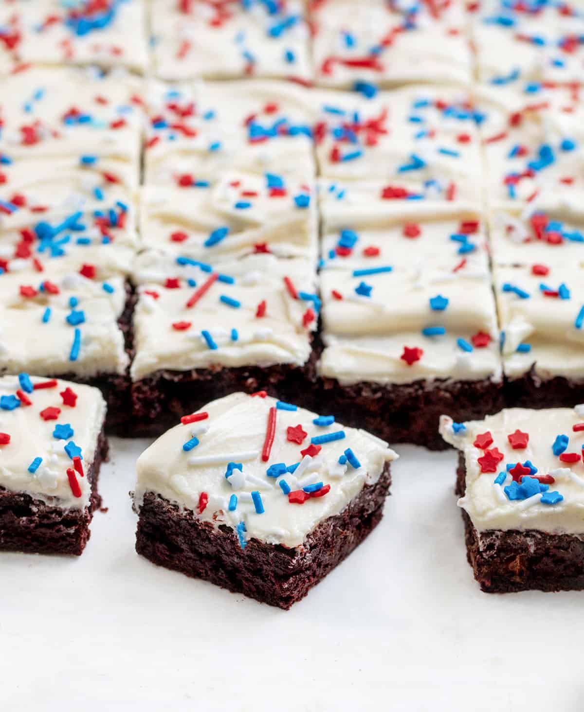 Patriotic Red Velvet Sheet Pan Brownies