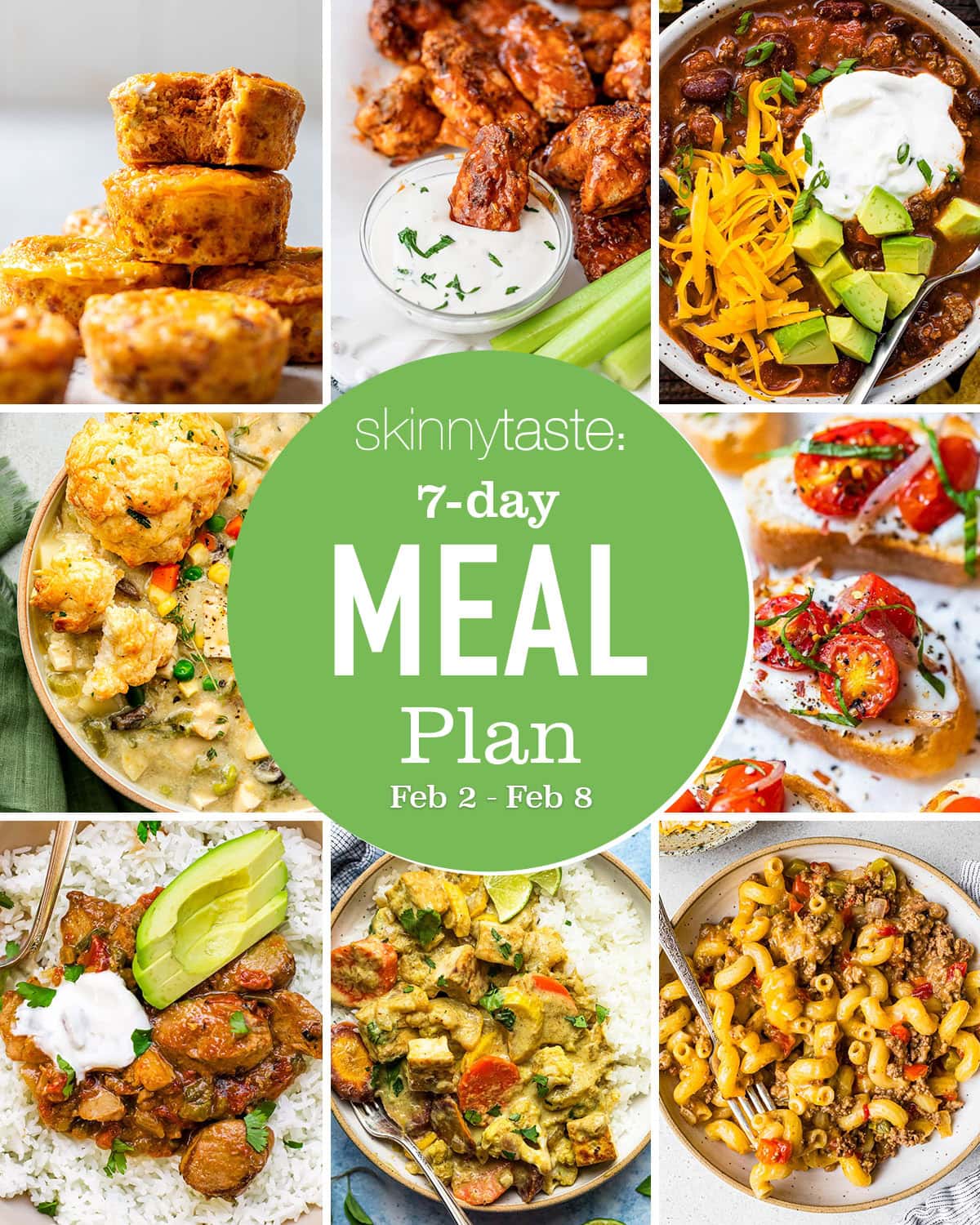 Free 7 Day Healthy Meal Plan (Feb 2-8)