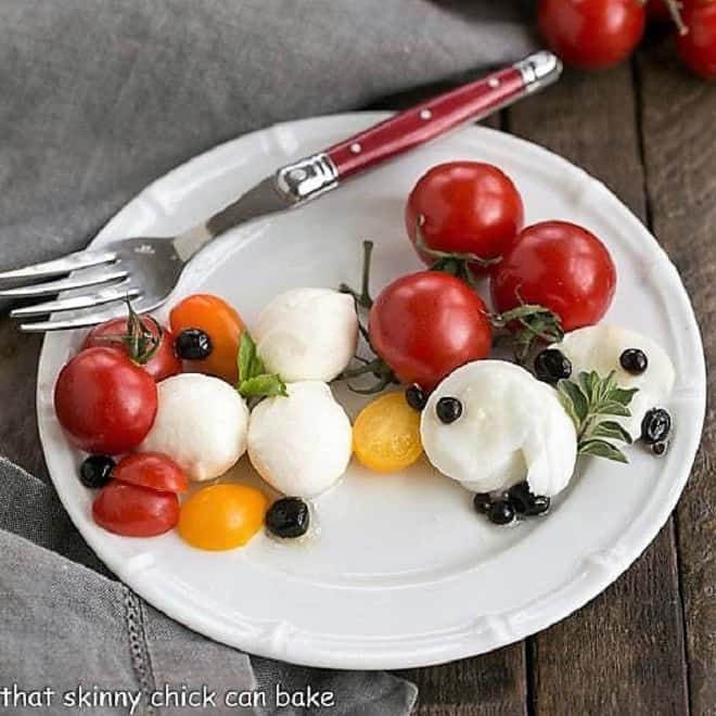 Burrata Caprese Salad with Balsamic Pearls