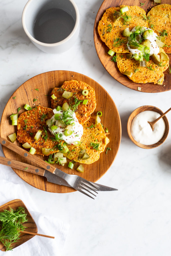 Crunchy Dill Chickpea Pancakes with Lemon-Garlic Aioli  Oh She Glows