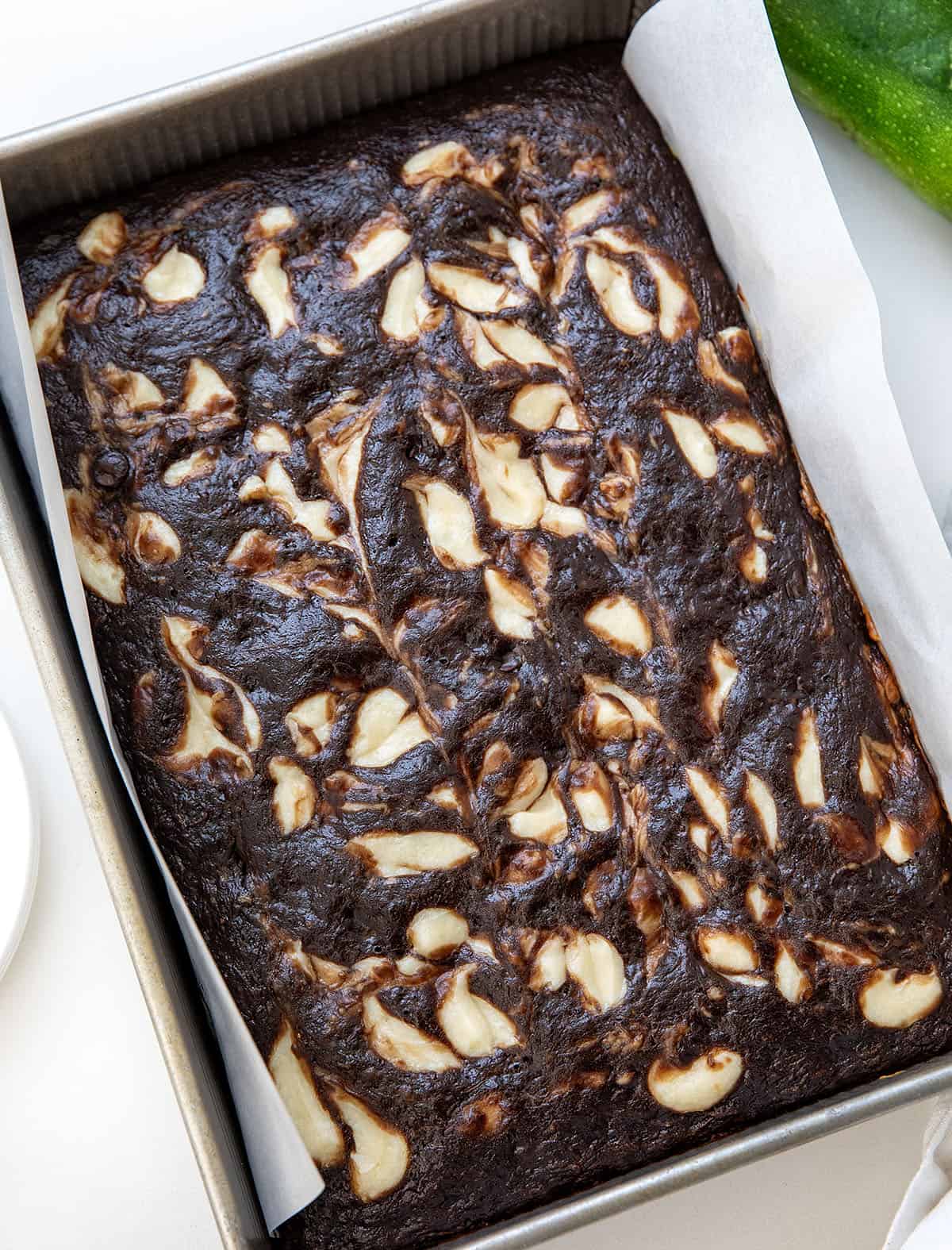 Chocolate Zucchini Cake with Cream Cheese Swirl