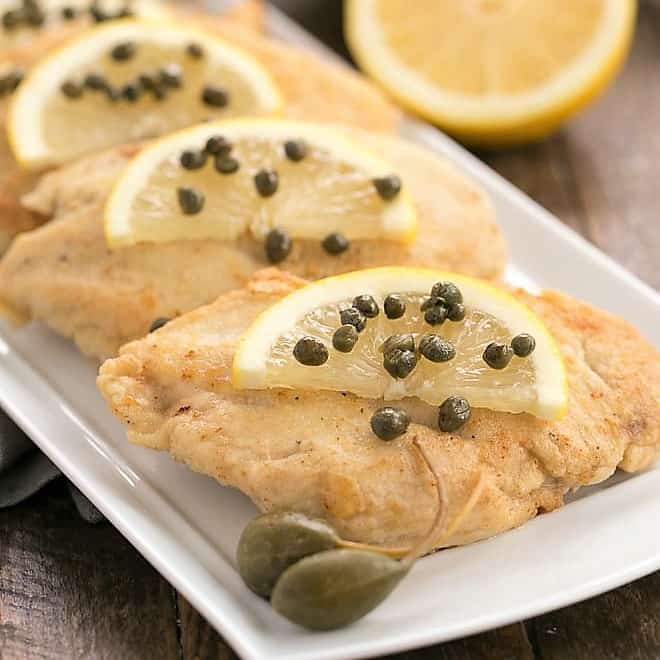 Easy Skillet Chicken Piccata - That Skinny Chick Can Bake