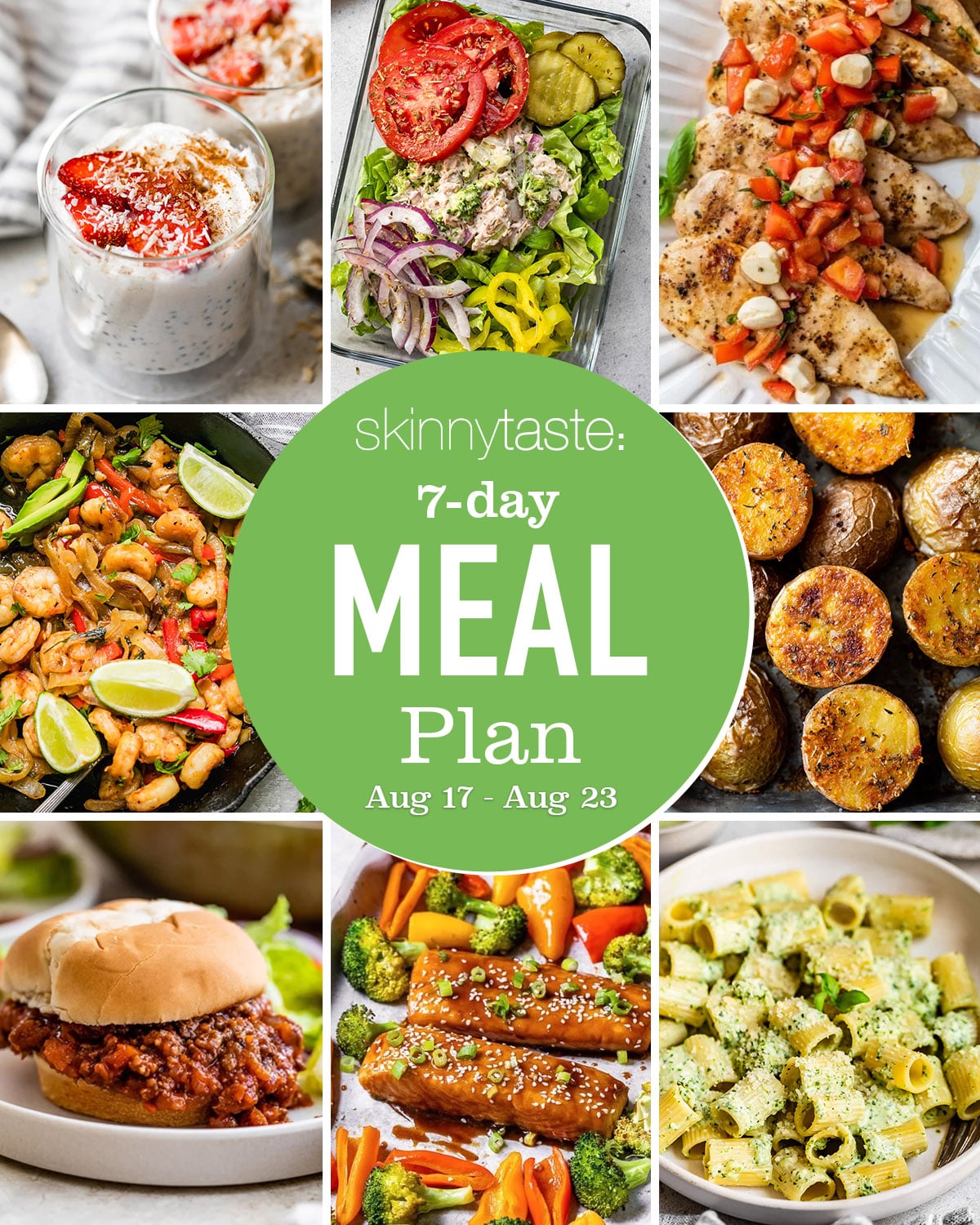 Free 7 Day Healthy Meal Plan (August 17-23)