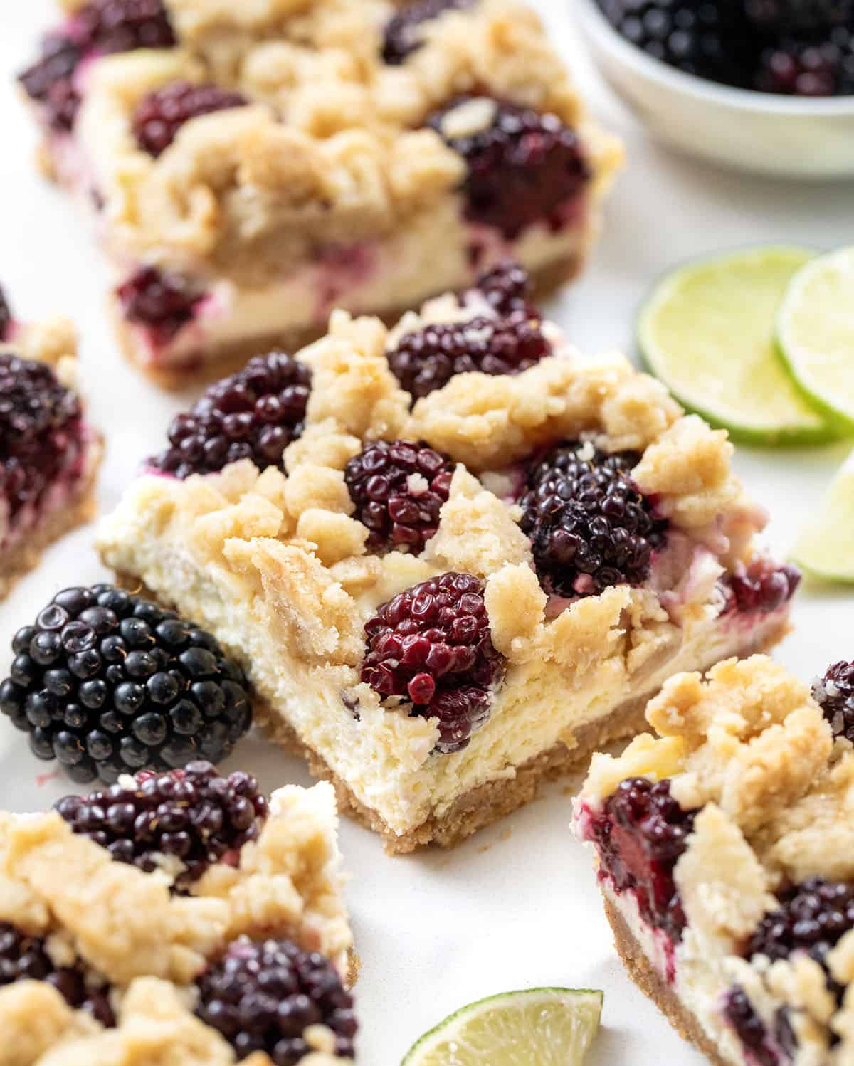 Blackberry Lime Cheesecake Bars