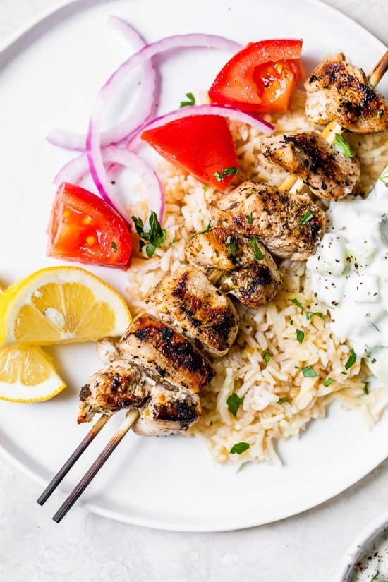 Grilled Chicken Kabobs with Cucumber Yogurt Sauce Grilled Chicken Kabobs with Cucumber Yogurt Sauce