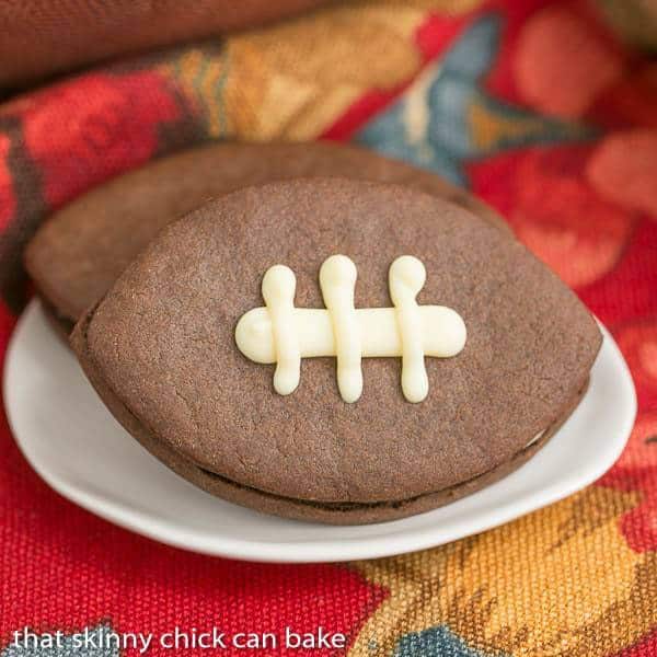 Chocolate Football Cookies - Game Day Treat! - That Skinny Chick Can Bake