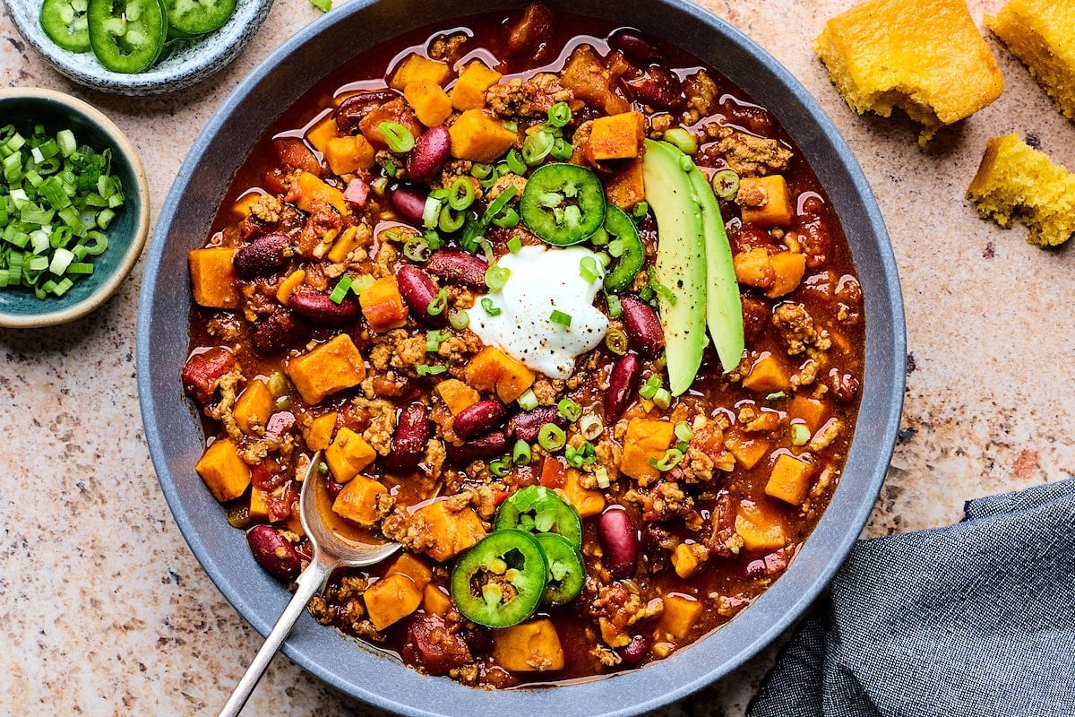 Hearty Turkey Sweet Potato Chili for Dinner or Game Day