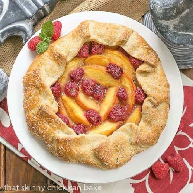 Peach Raspberry Galette - That Skinny Chick Can Bake