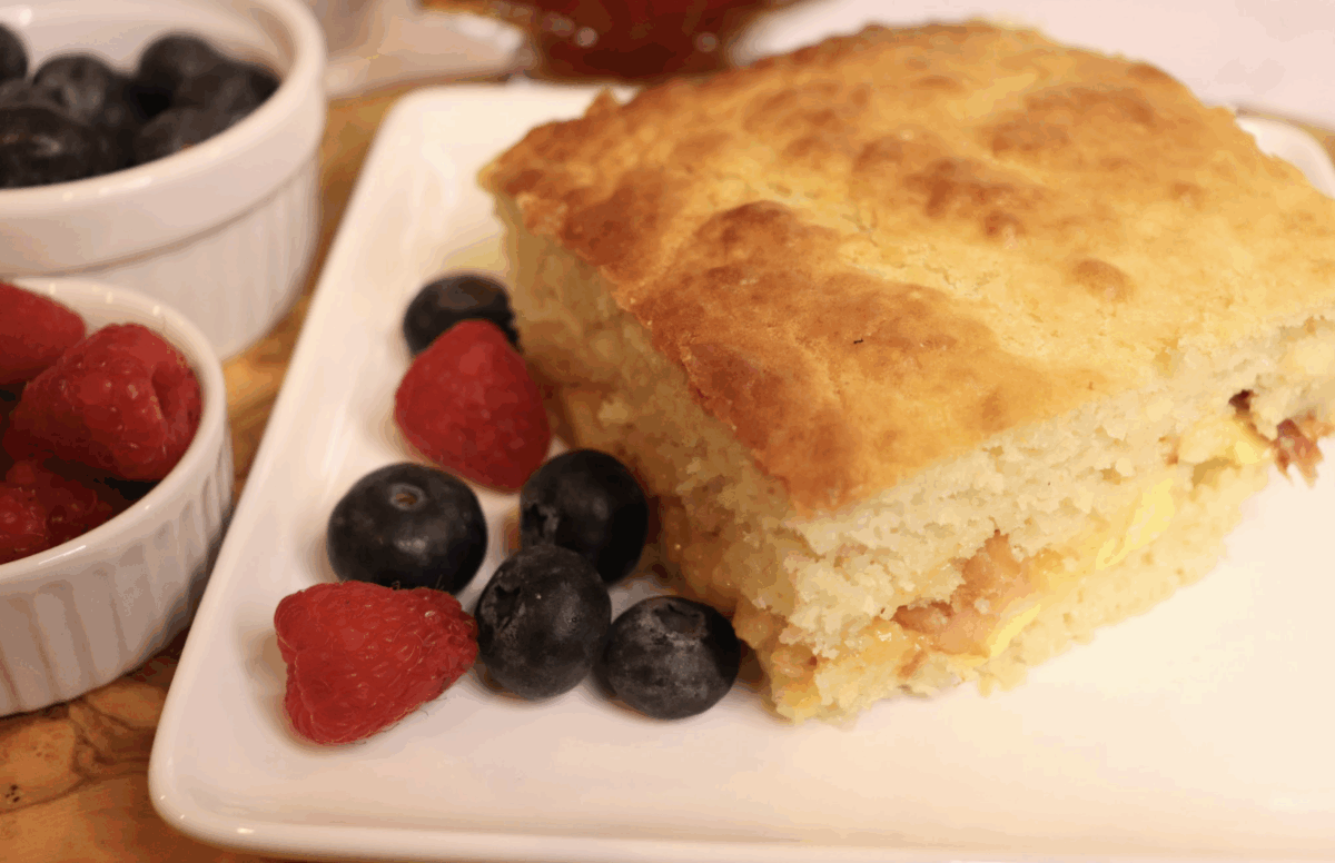 Pancake Casserole with Eggs & Sausage