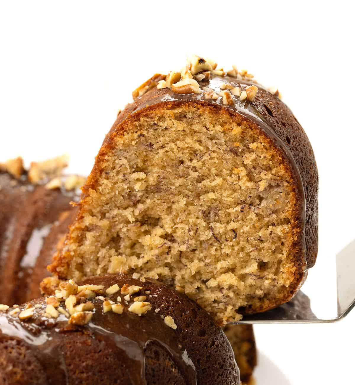 Banana Bundt Cake with Brown Sugar Glaze