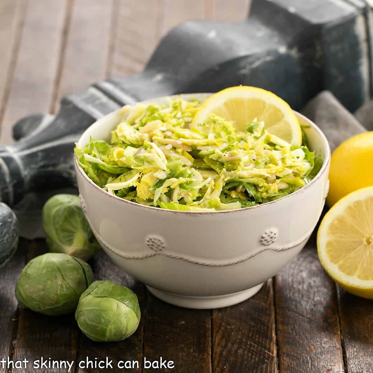 Brussels Sprouts Salad - With Lemon Vinaigrette - That Skinny Chick Can Bake