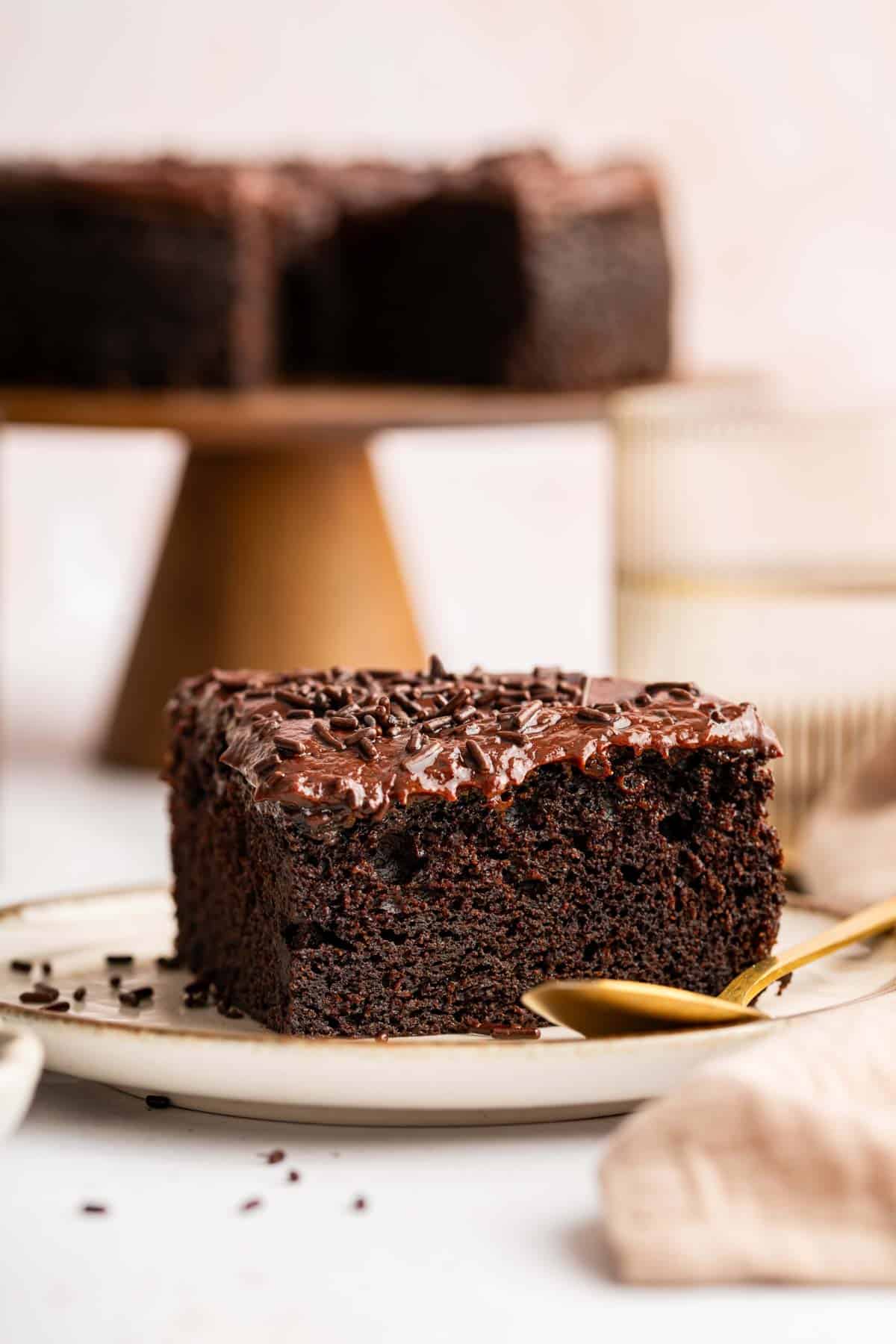 Sour Cream Chocolate Cake - Dessert for Two
