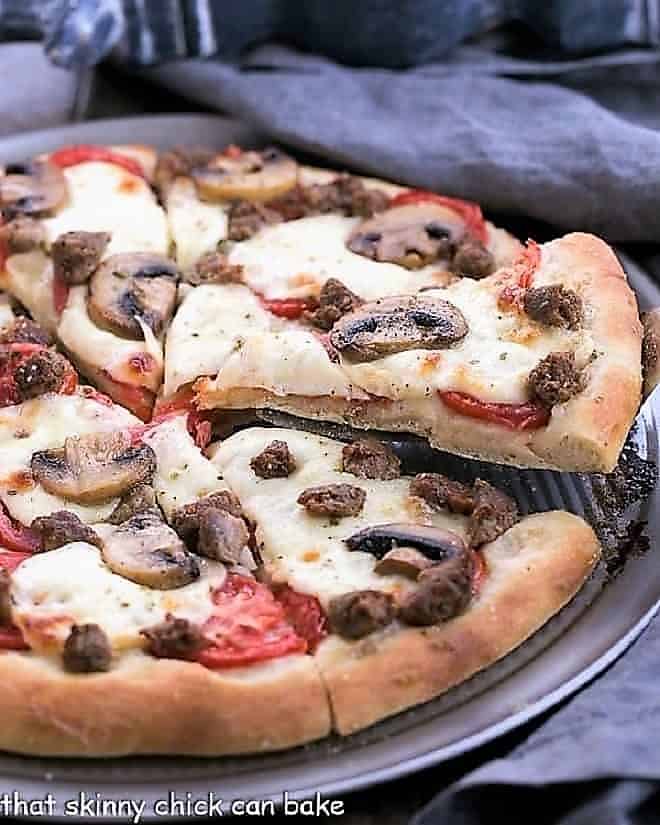 Homemade Sausage Mushroom Pizza