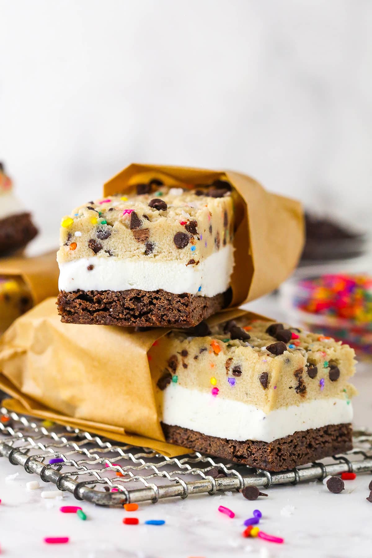 Brownie Cookie Dough Ice Cream Sandwiches (Inspired by Disney)