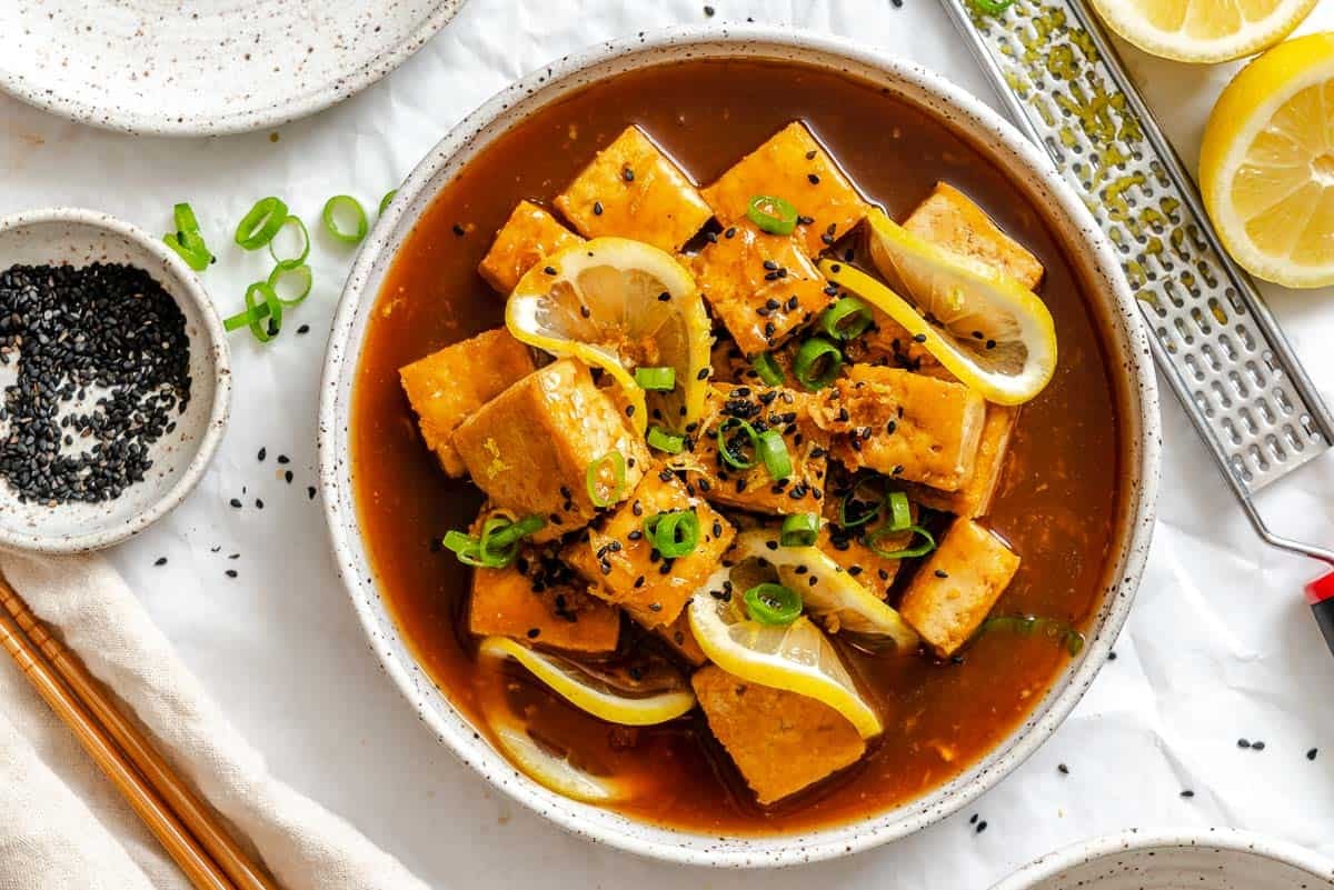 Sticky Lemon Tofu