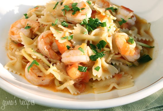 Shrimp and Zucchini Pasta with Fresh Tomatoes