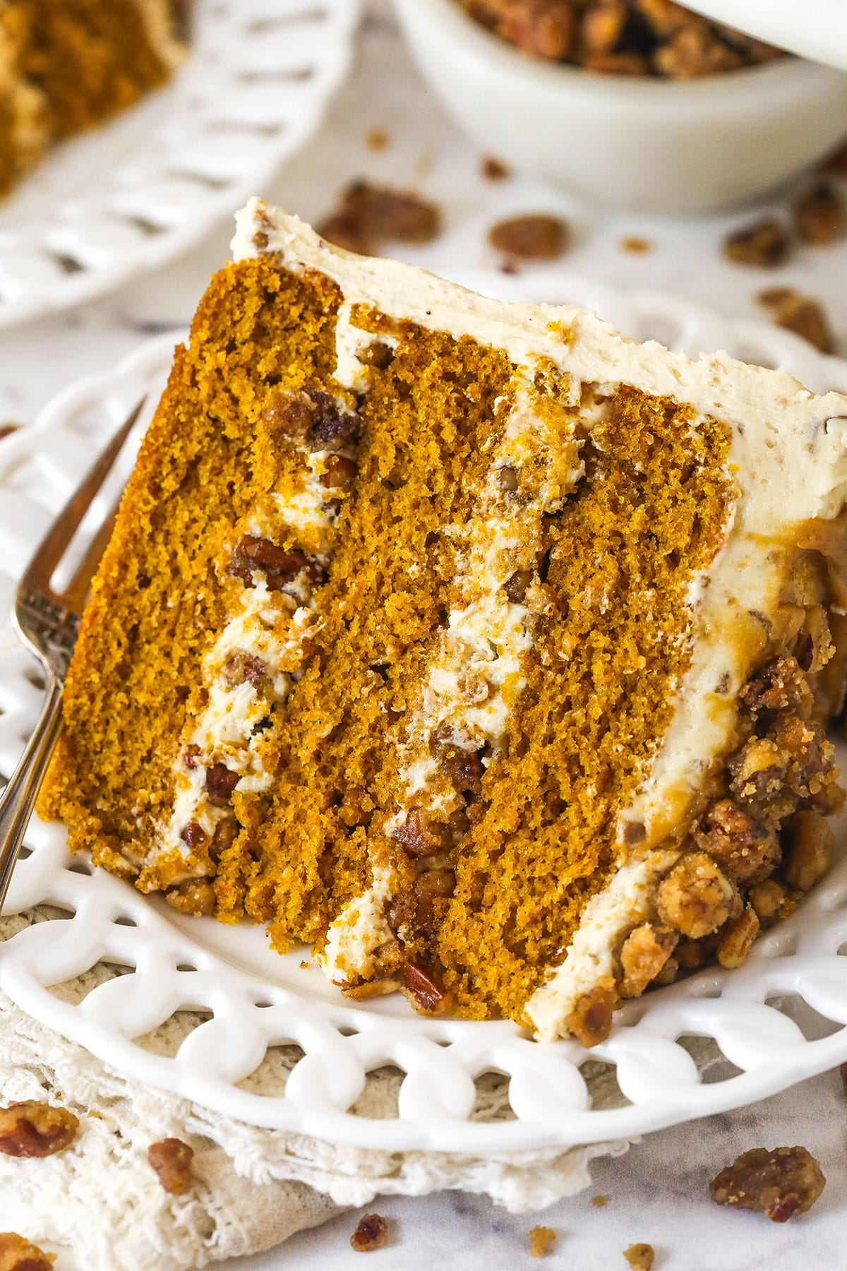 Pecan Praline Pumpkin Cake - Stunning Fall Dessert!