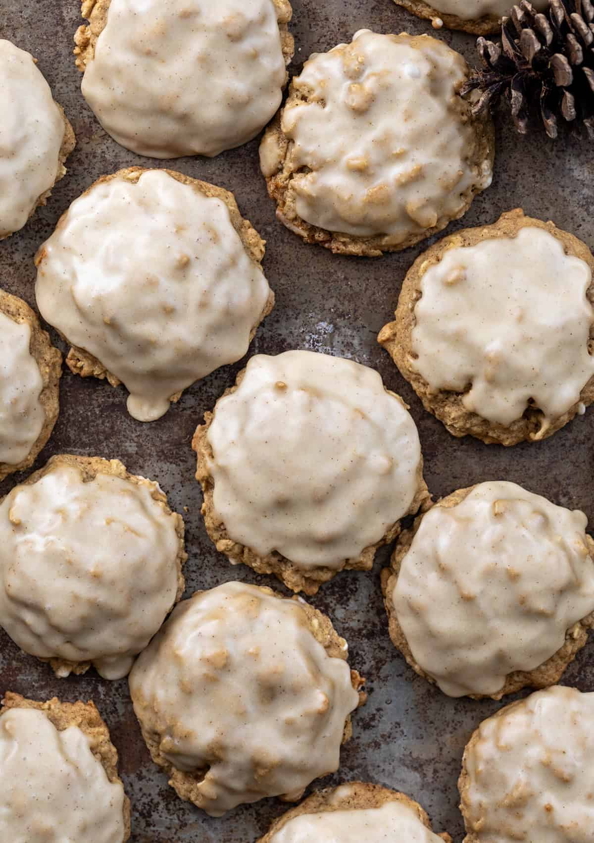 Iced Gingerbread Oatmeal Cookies