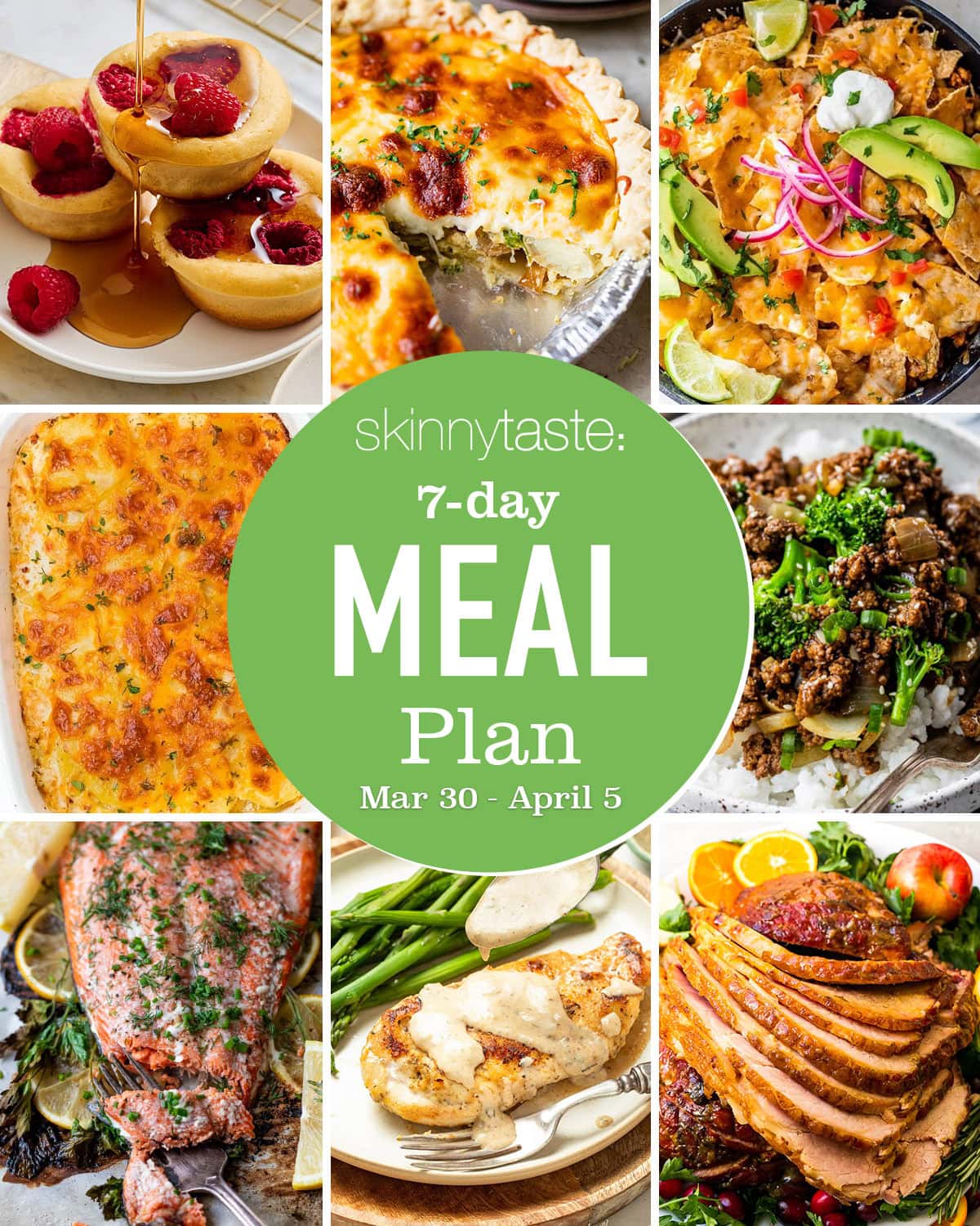 Free 7 Day Healthy Meal Plan (March 30-April 5)