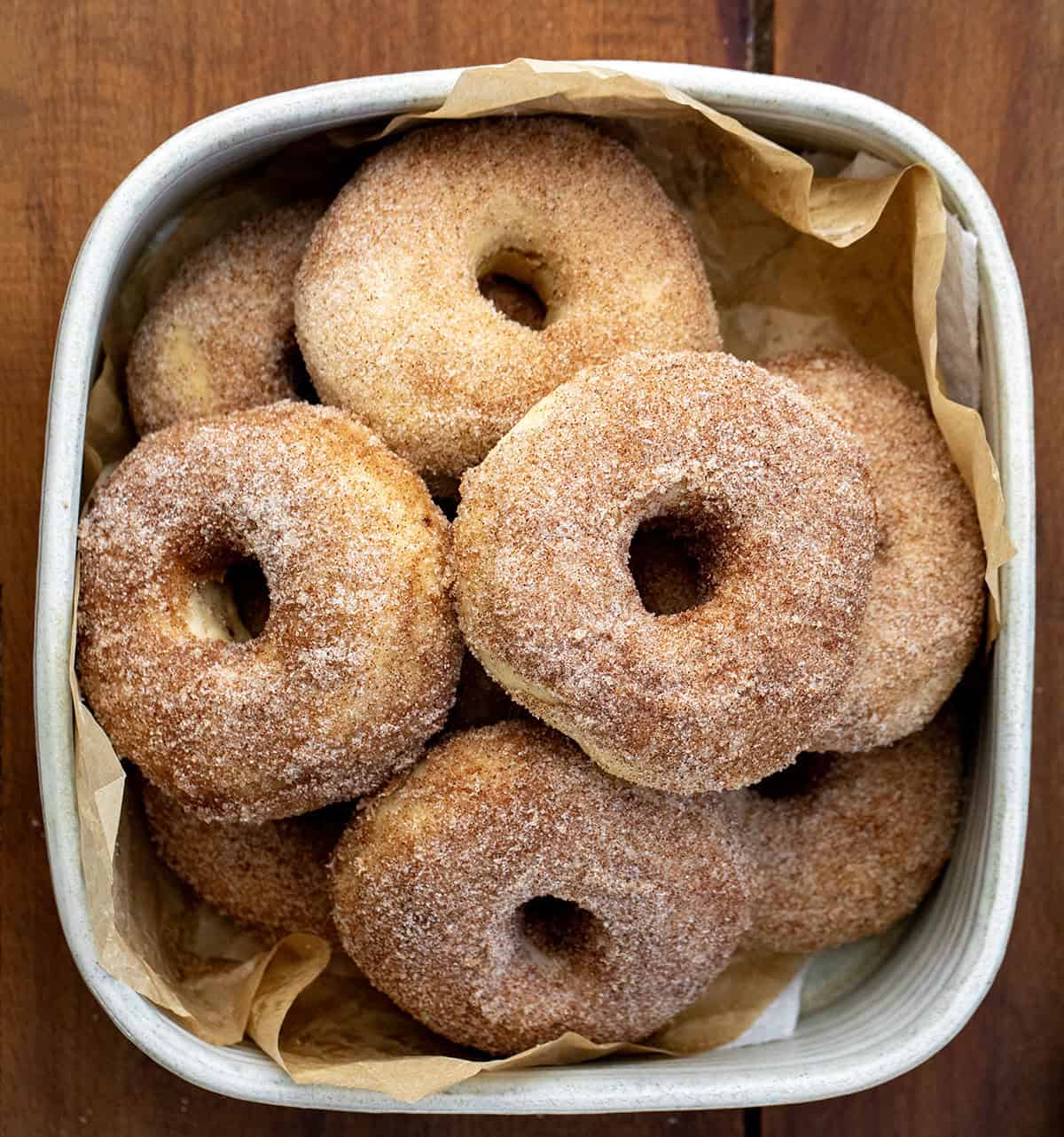 Cinnamon Sugar Covered Baked Donuts