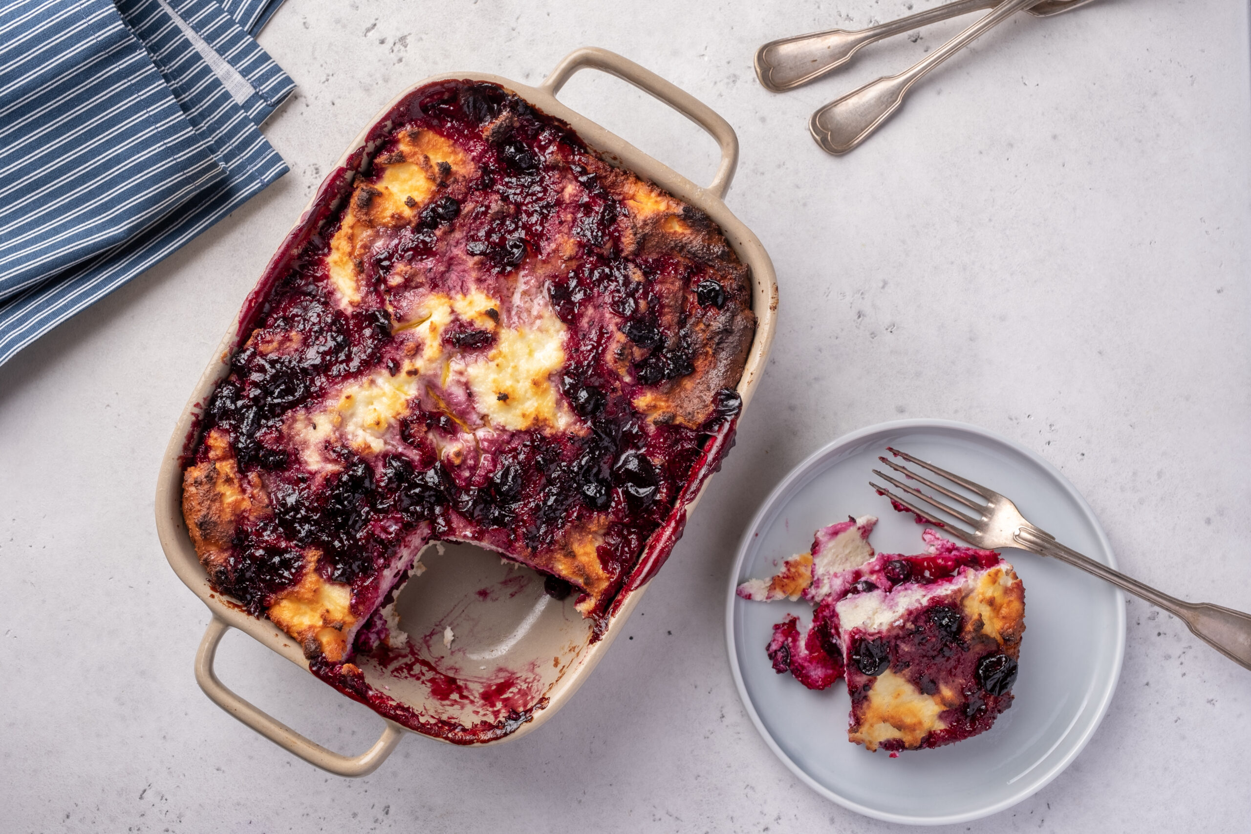 Blueberry Cottage Cheese Breakfast Bake