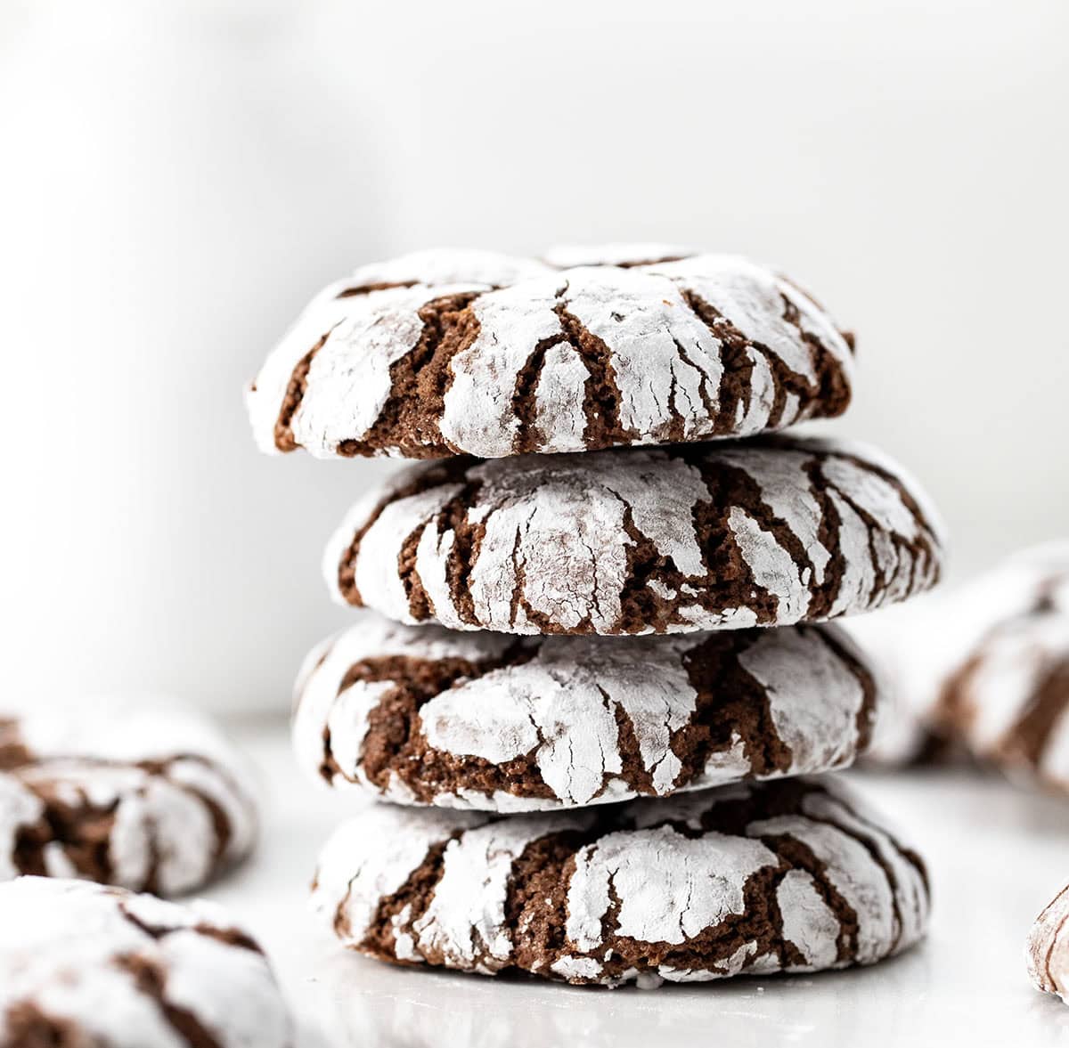 Chocolate Peppermint Crinkle Cookies