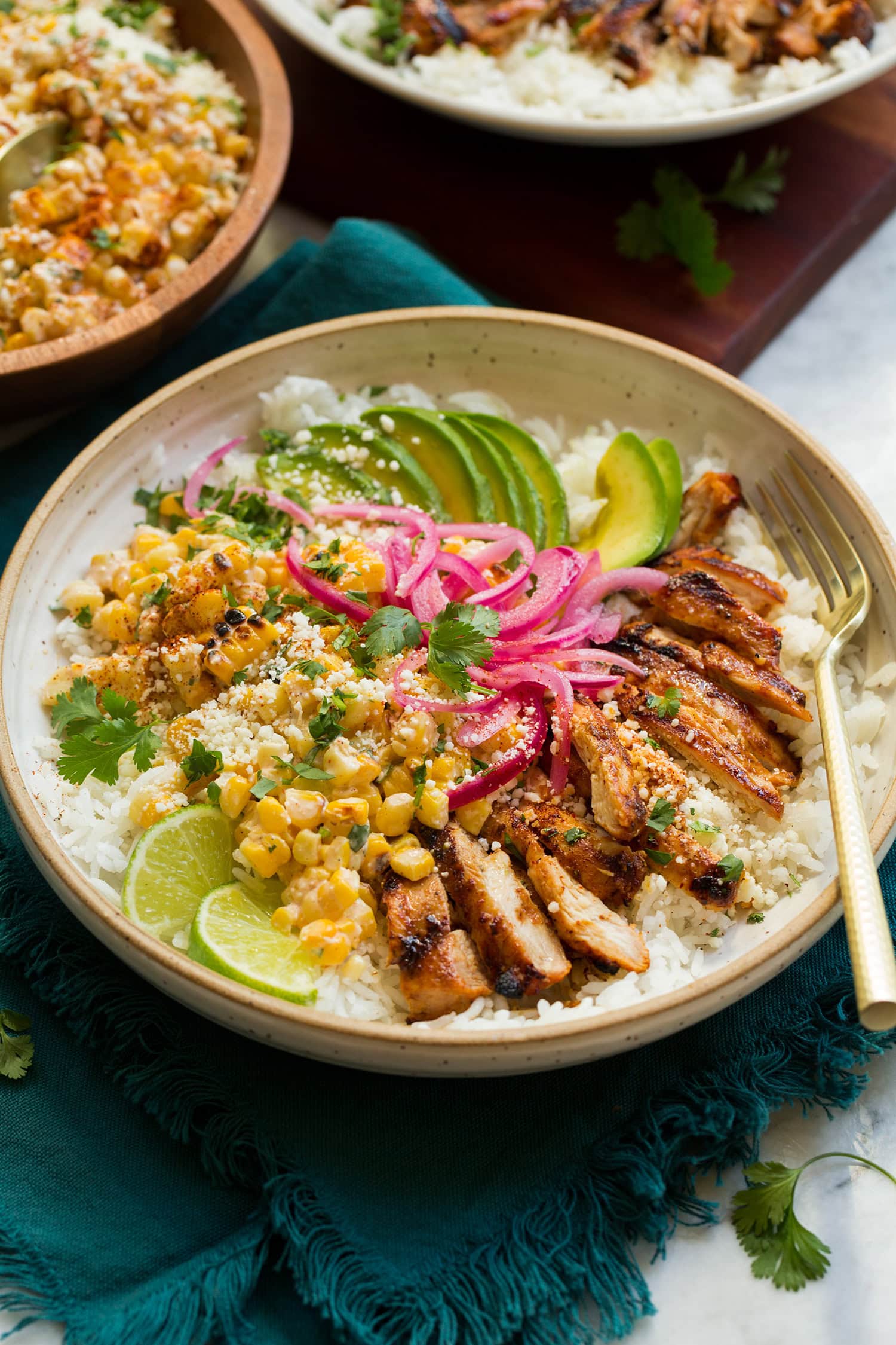 Street Corn Chicken Rice Bowl - Cooking Classy