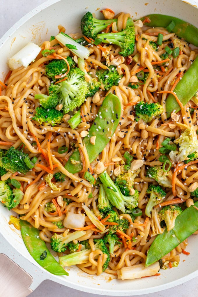 Peanut Tofu Noodles with Veggies - Food with Feeling