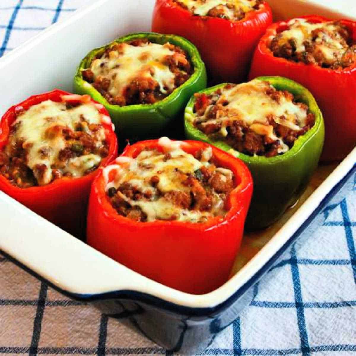 Stuffed Peppers with Italian Sausage and Ground Beef