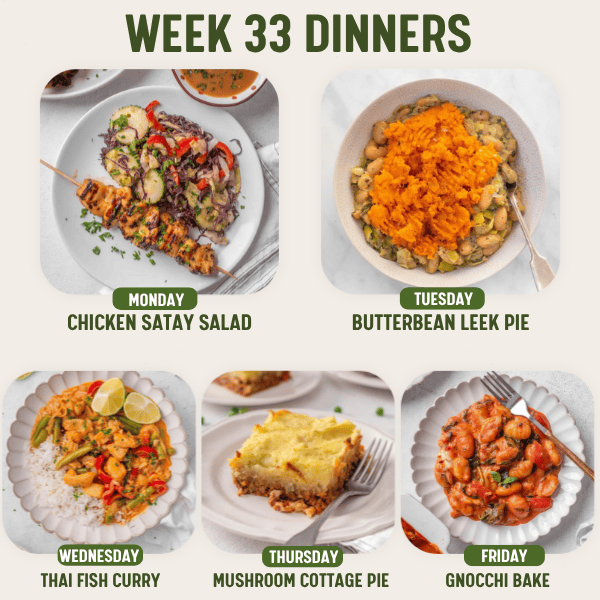 Week 33 Dinners - 24/8/26