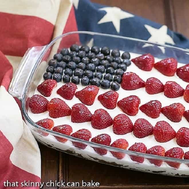 Berry Cheesecake Flag Dessert - A Tasty Patriotic Holiday Treat! - That Skinny Chick Can Bake