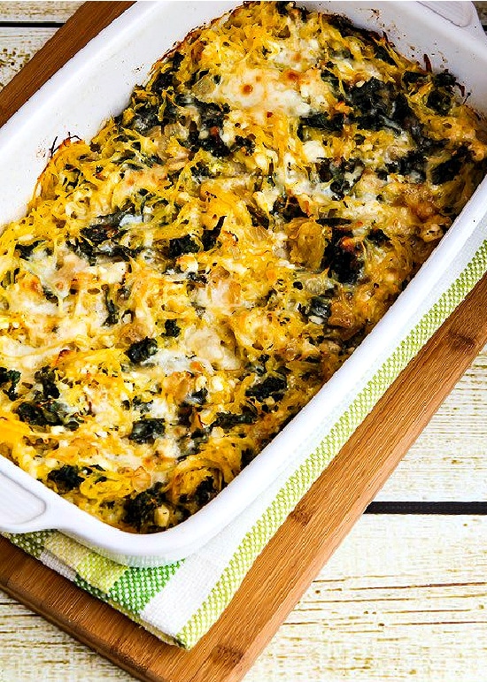 Twice-Baked Spaghetti Squash with Kale and Feta Kalyn's Kitchen Twice-Baked Spaghetti Squash with Kale and Feta Kalyn's Kitchen