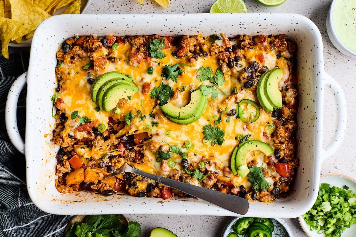 Sweet Potato Turkey Black Bean Bake (Easy High-Protein Dinner)