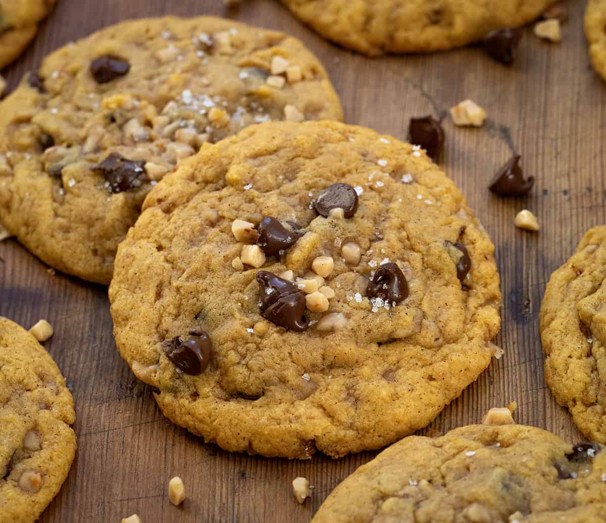 Pumpkin Toffee Chocolate Chip Cookies