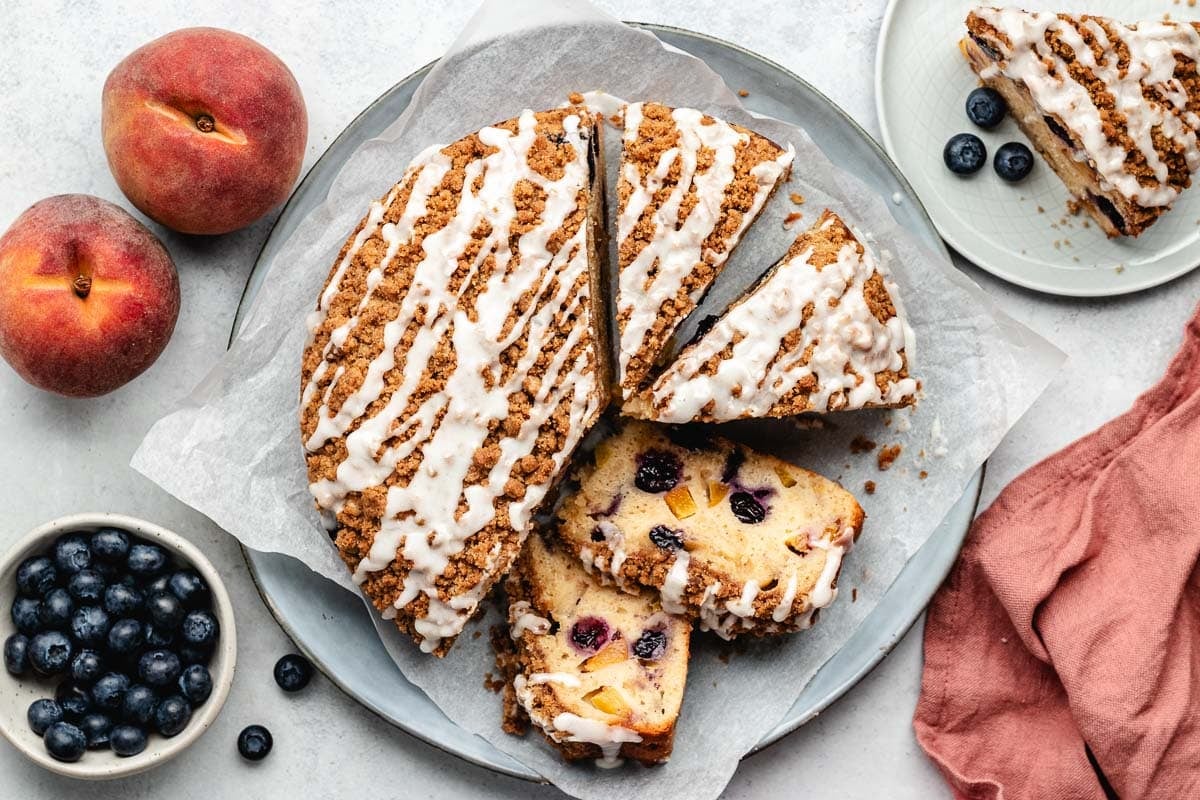 Peach Blueberry Cake with Streusel Is Worth Turning on the Oven For