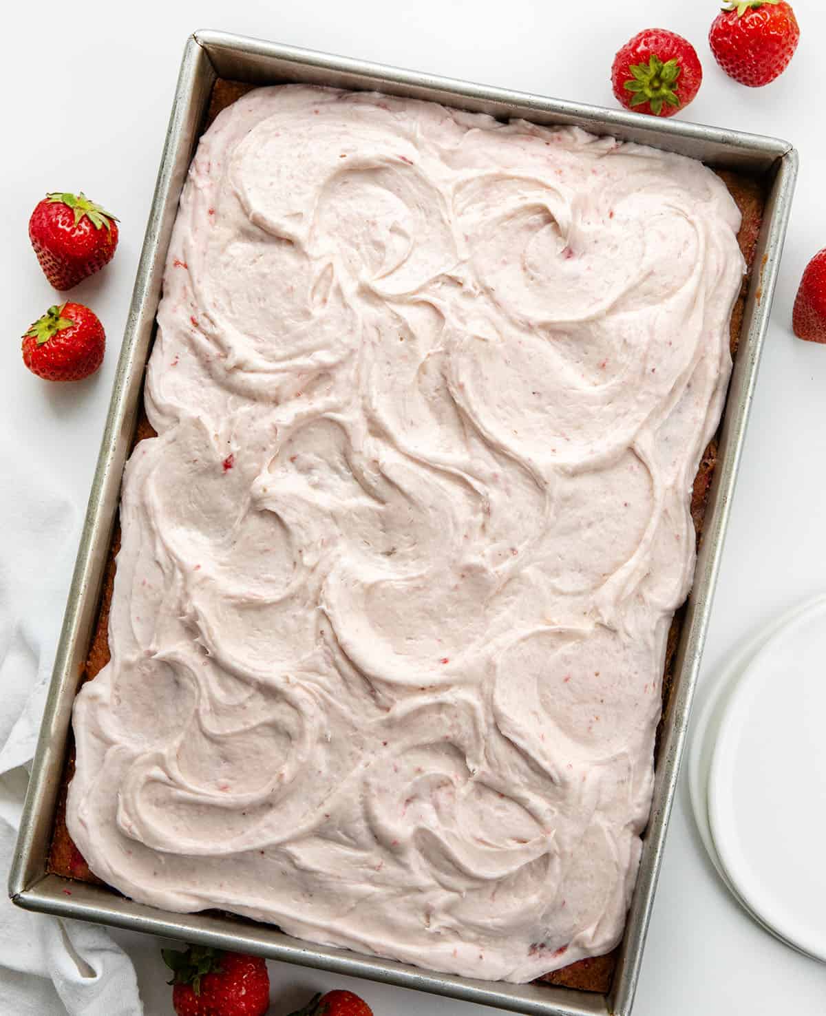 Strawberry Sheet Cake with Strawberry Cream Cheese Frosting