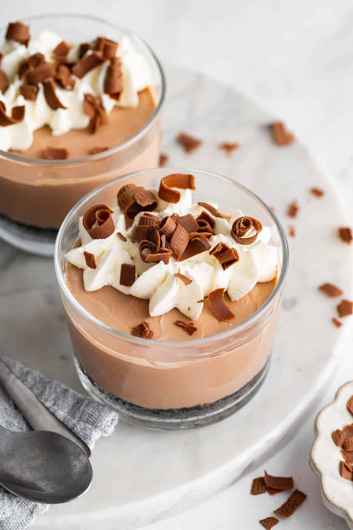 No Bake Chocolate Cheesecakes - Dessert for Two