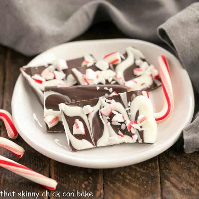 Swirled Peppermint Bark - Easy Holiday Treat - That Skinny Chick Can Bake