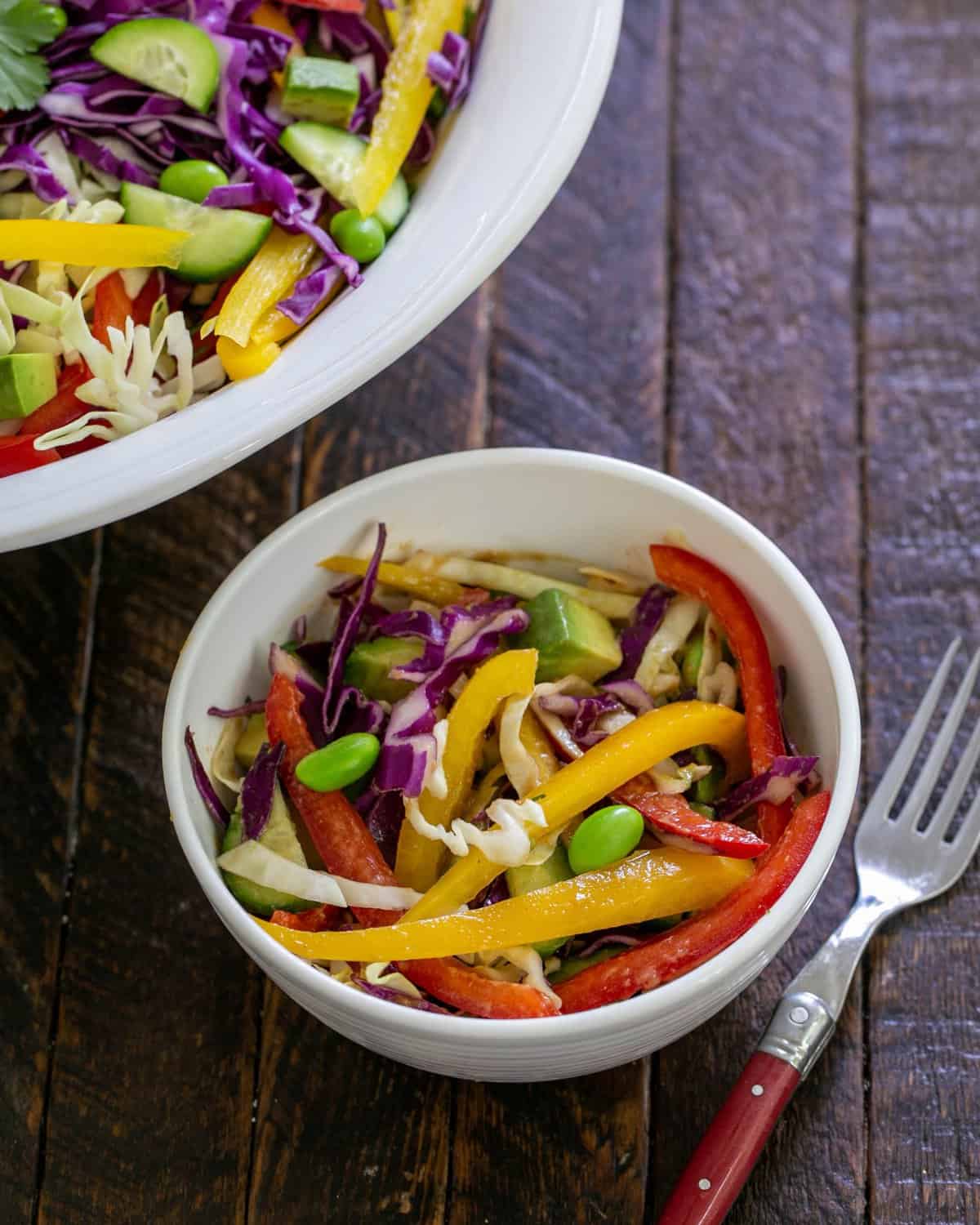 Thai Salad with Peanut Dressing - Crunchy & Delish - That Skinny Chick Can Bake